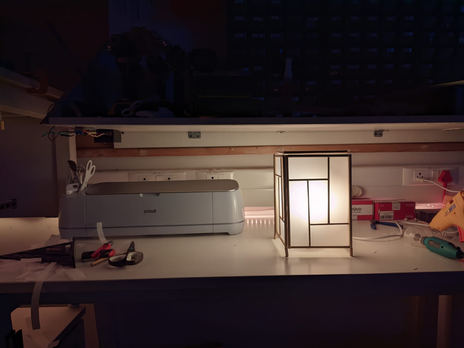 Handcrafted bamboo and tracing paper lamp